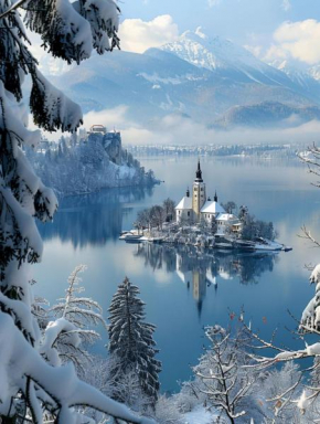 Riverdance with mountain view, garden and private parking Bled